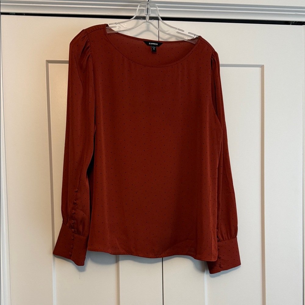 Express Dot Button Sleeve Blouse